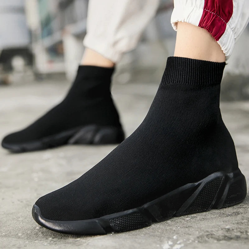 Black Men’s Sock Shoes Knit Breathable Lightweight