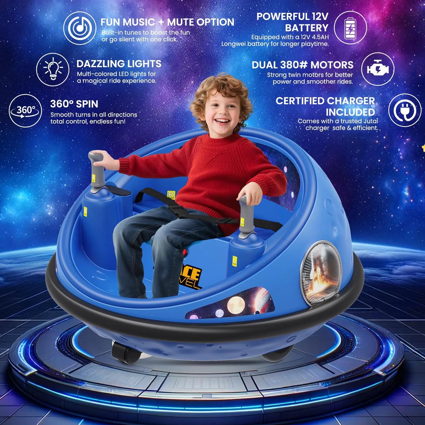 360° Spinning Kids Electric Bumper Car with Remote