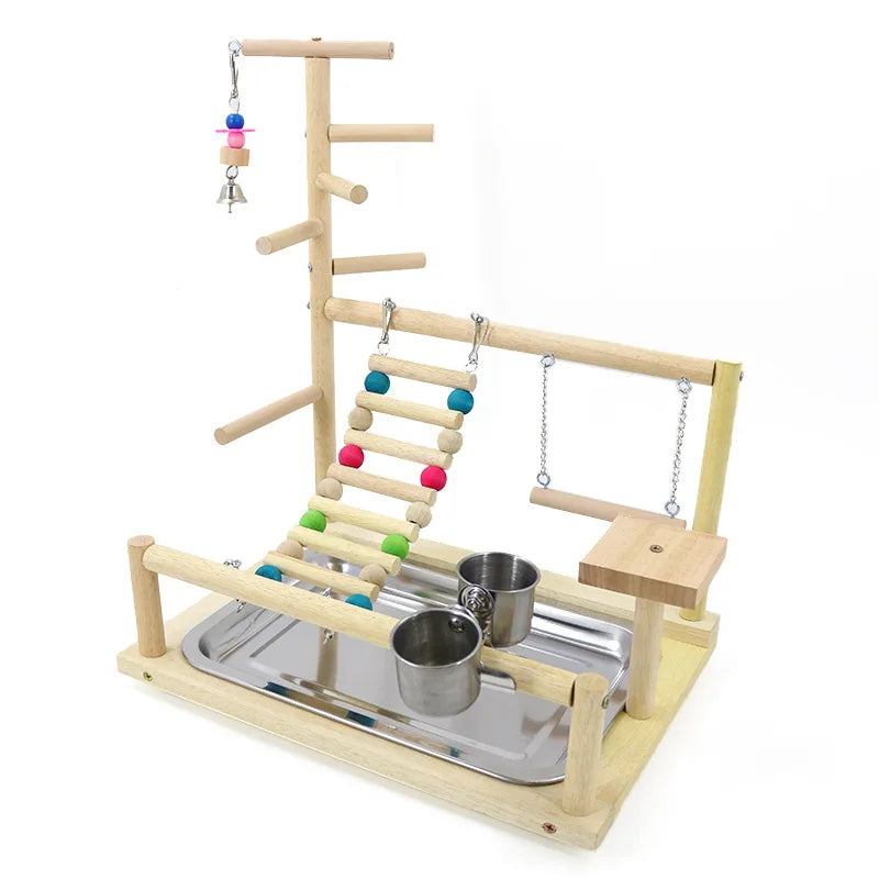 Parrot Playstand Gym Feeder Exercise Activity Center