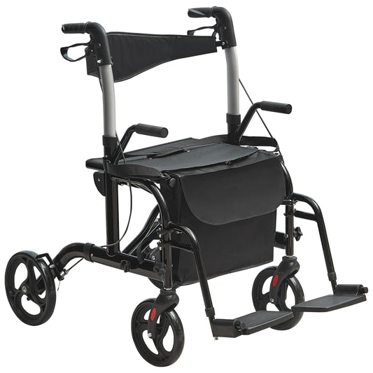 2 in 1 Rollator Walker & Transport Chair