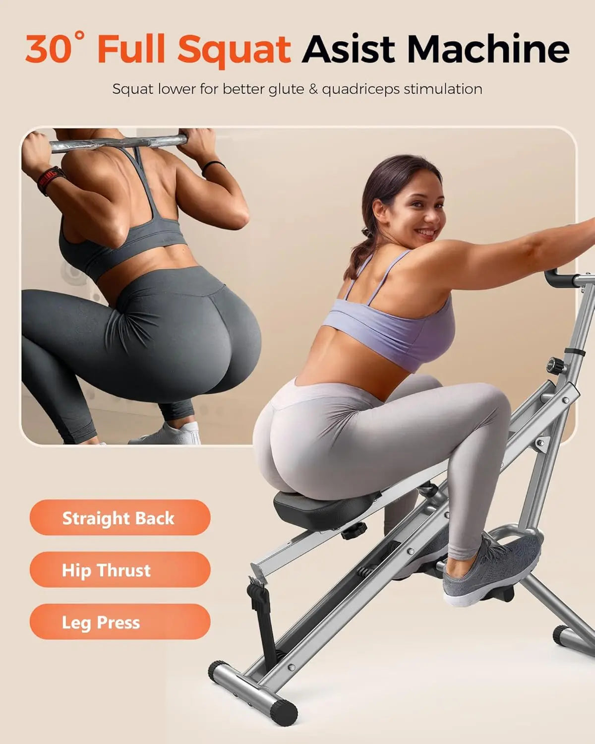 Squat Machine 330lbs Foldable Adjustable