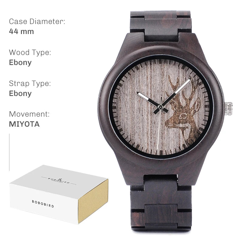 Natural Handcrafted Wooden Watches Lightweight