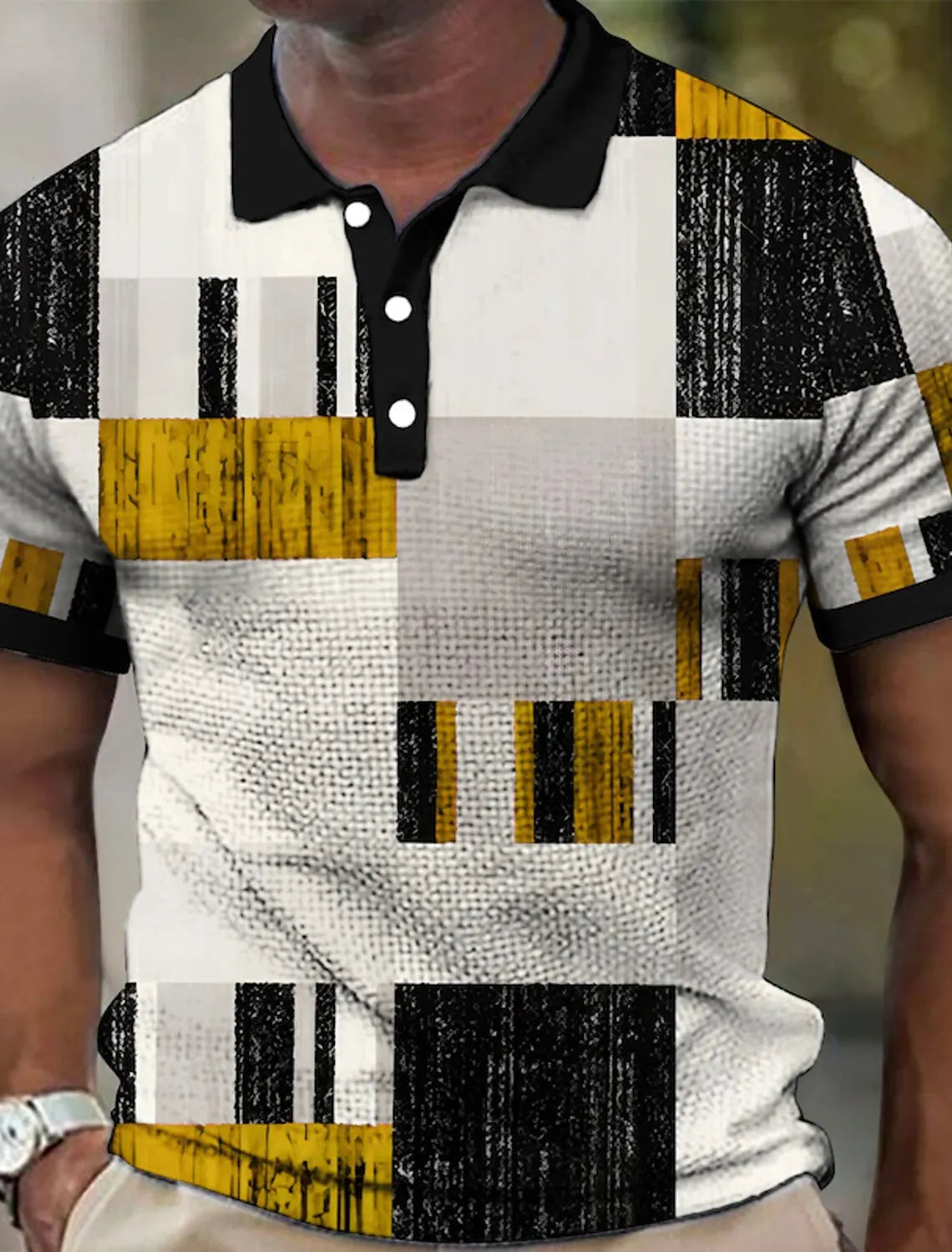 Men's Geometry Graphic Print Polo Shirt