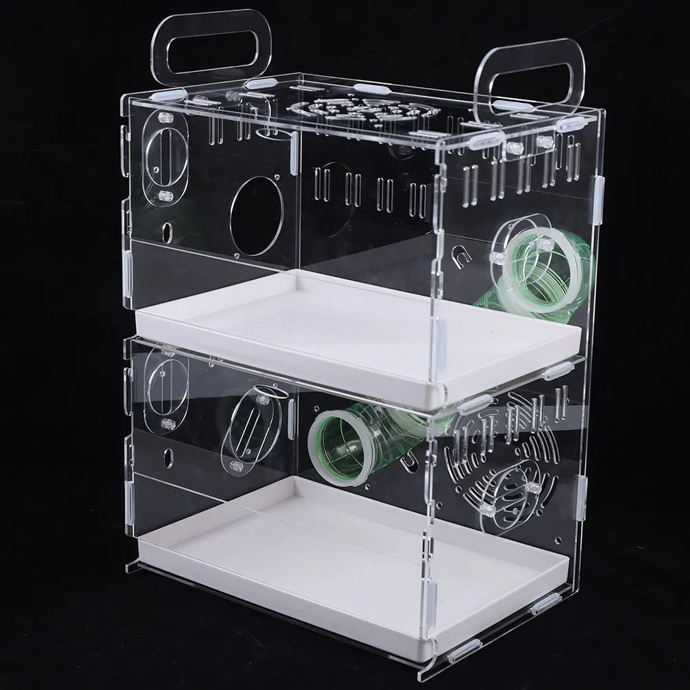 Acrylic 2 Tier Hamster Cage Habitat Clear
