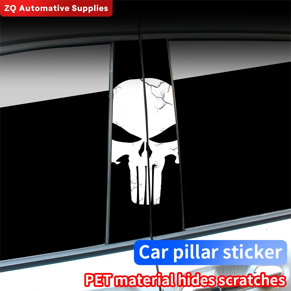 Punisher Skull Stickers Car B-pillar Sticker Waterproof