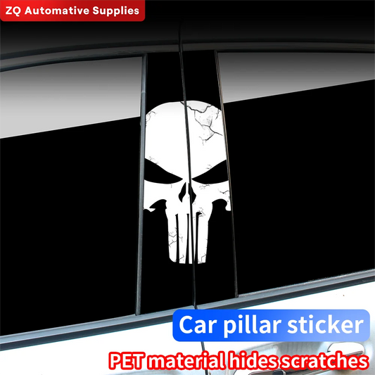 Punisher Skull Stickers Car B-pillar Sticker Waterproof