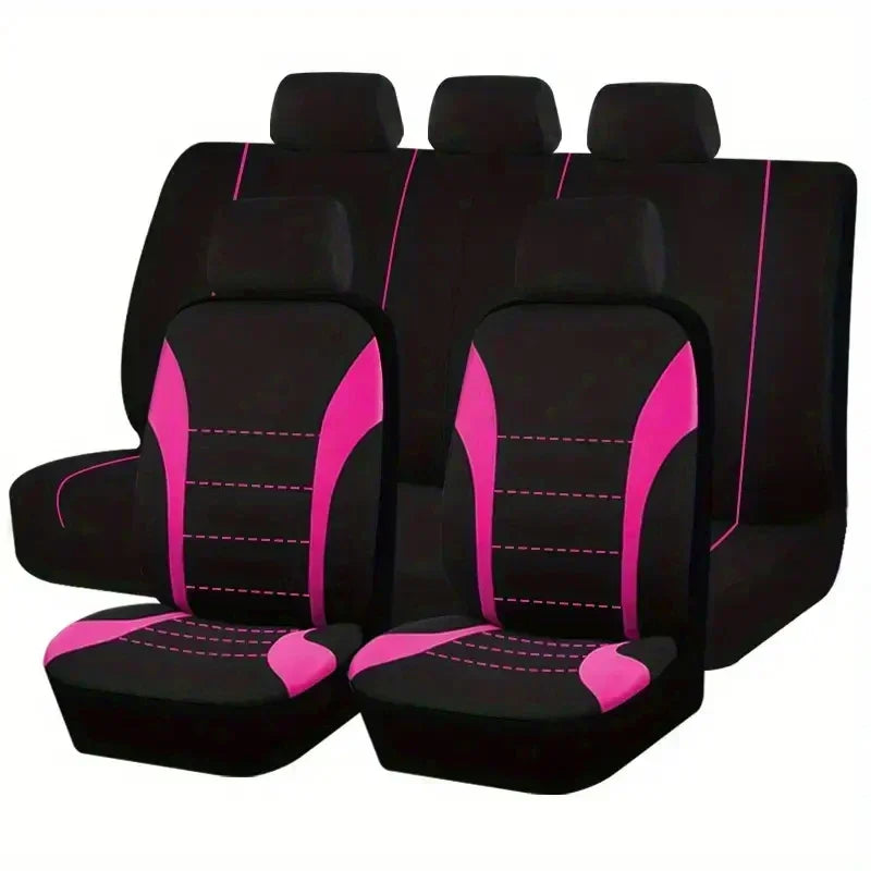 Seat Cover Polyester Fabric 7 Piece Set Four Season Universal