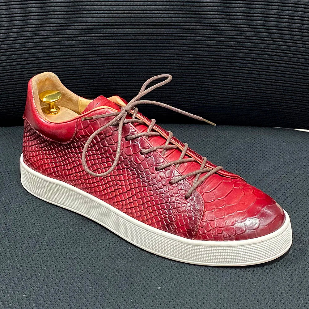 Large Size Derby Casual Shoes Genuine Leather Lace-Up