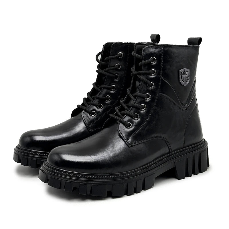 Genuine Leather High Top Classic Black Brown Boots