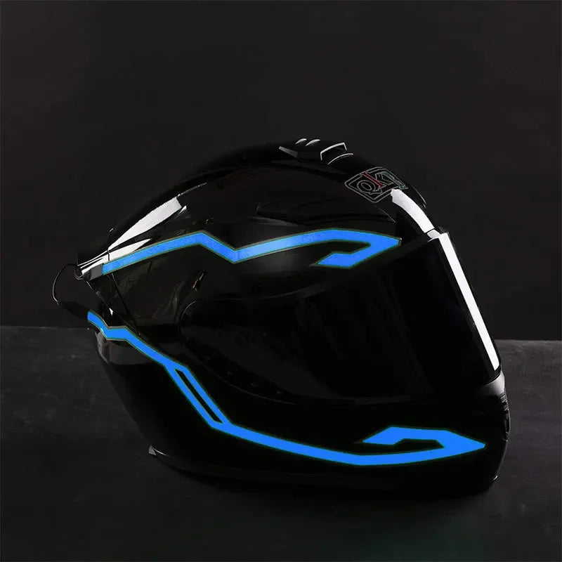 Waterproof LED Cold Light 4-in-1 Motorcycle Bike Helmet Strip Sticker