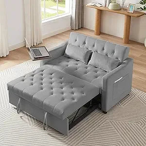 65'' Convertible Sleeper Sofa Bed with Adjustable Backrest