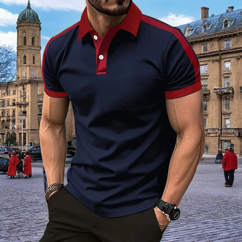 men's short sleeved polo fashionable lapel T-shirt