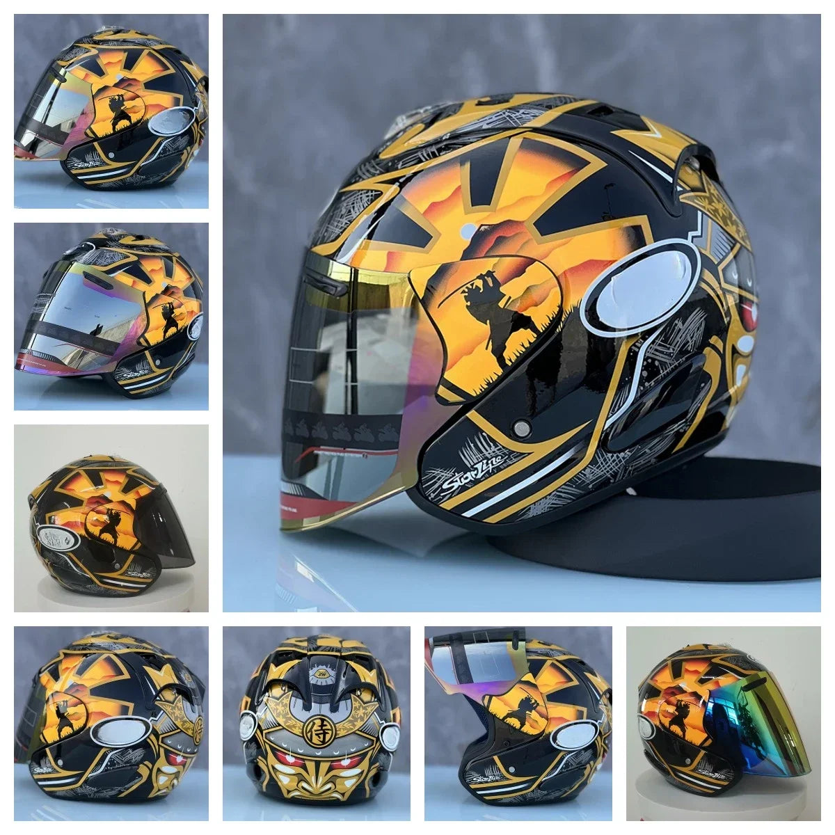 Men and Women Motorcycle Pedrosa Samurai Half Helmet