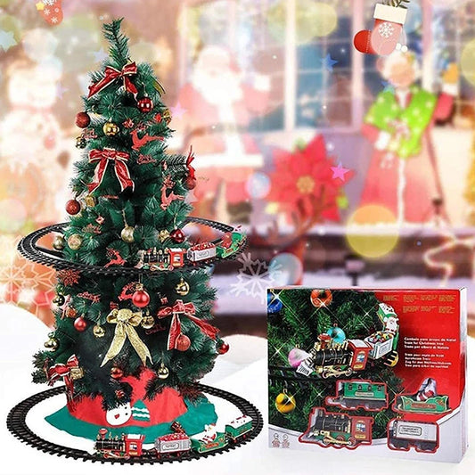 Sound &Light Railway Car Christmas Train Tree Decoration