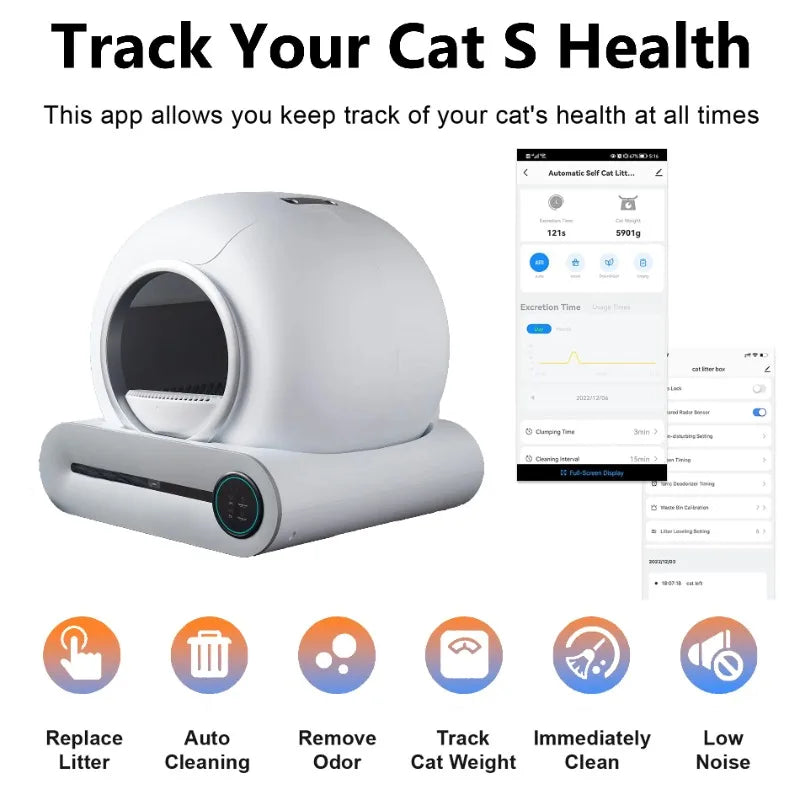 Self-cleaning Automatic Cat Toilet App Control