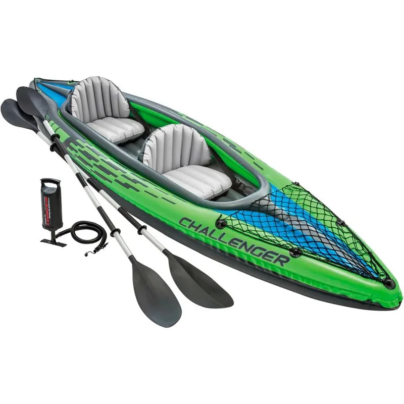 Inflatable Kayak Includes Deluxe 86in Kayak Paddles and High-Output Pump