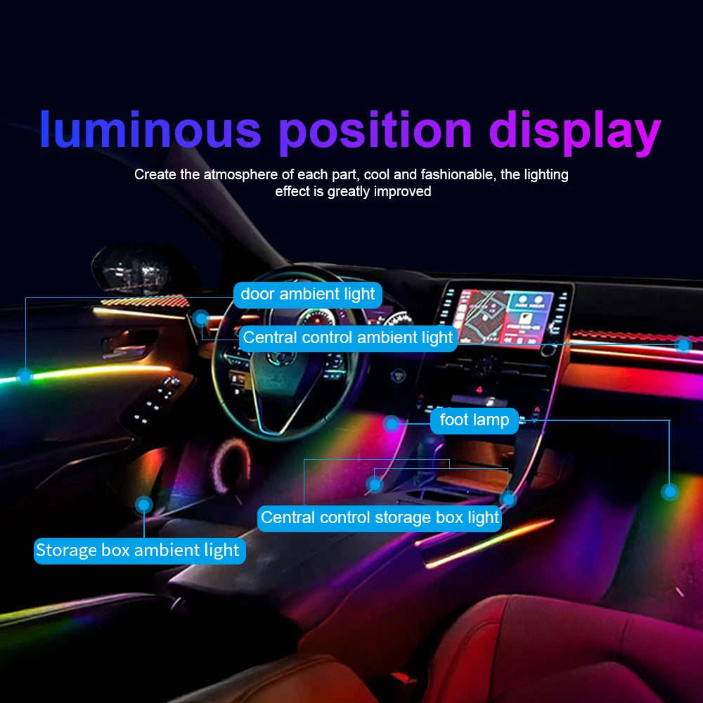 Color RGB Fiber Optic Universal Decoration Ambient Lights