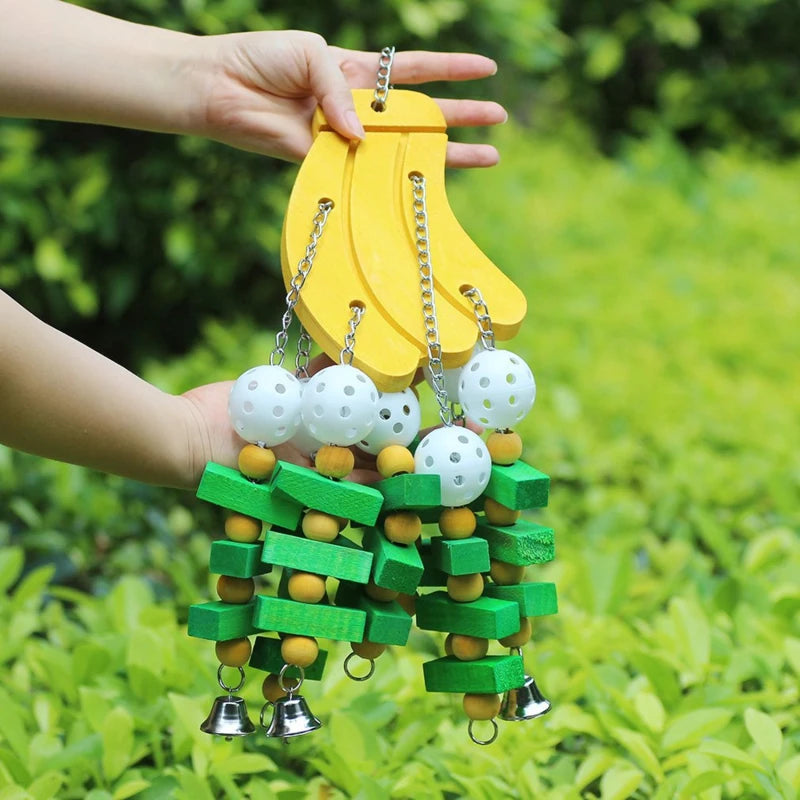 Pet Bird Chewing Toy Colorful Wooden Blocks