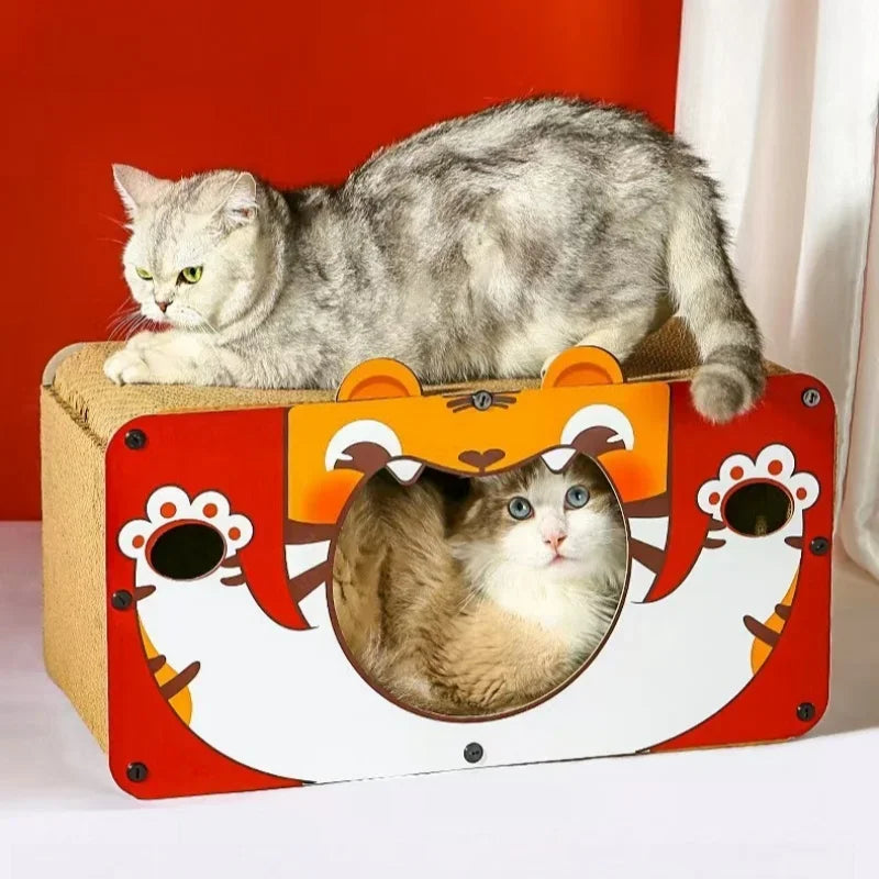 Fun Cat House Vintage TV Radio Cat Scratcher