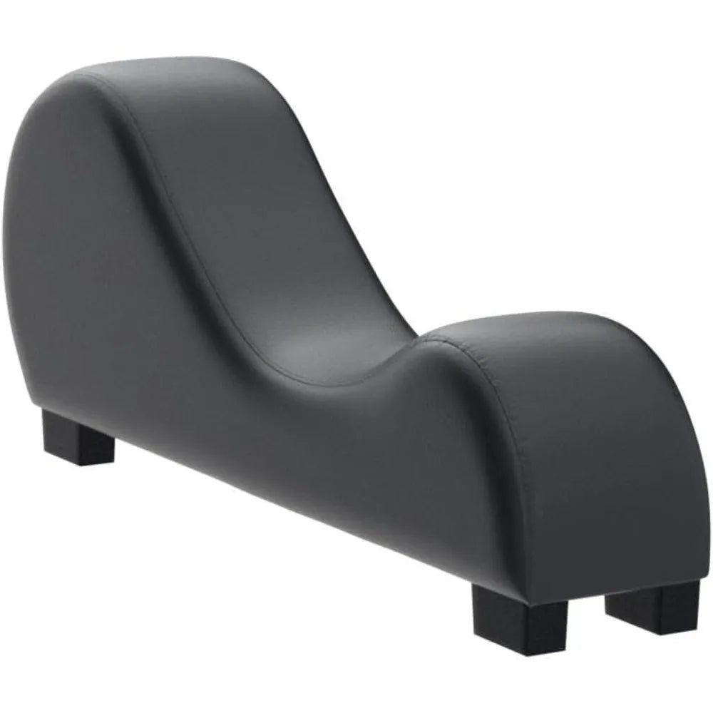 Modern Faux Leather Curved Lounge Chaise