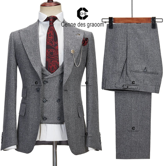 Elegant Grey Tweed Suits