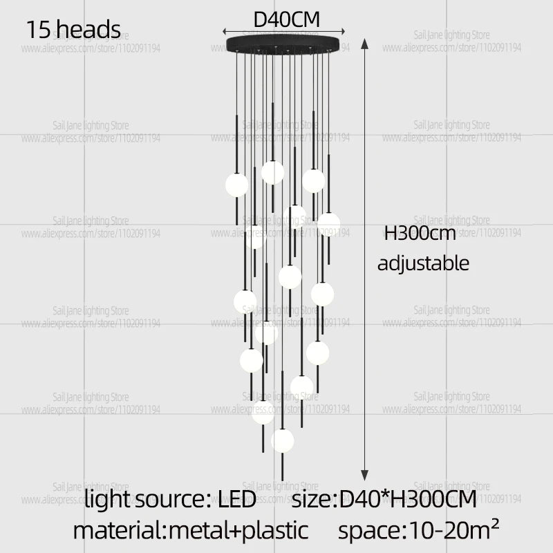 Modern LED Hanging Staircase Chandelier