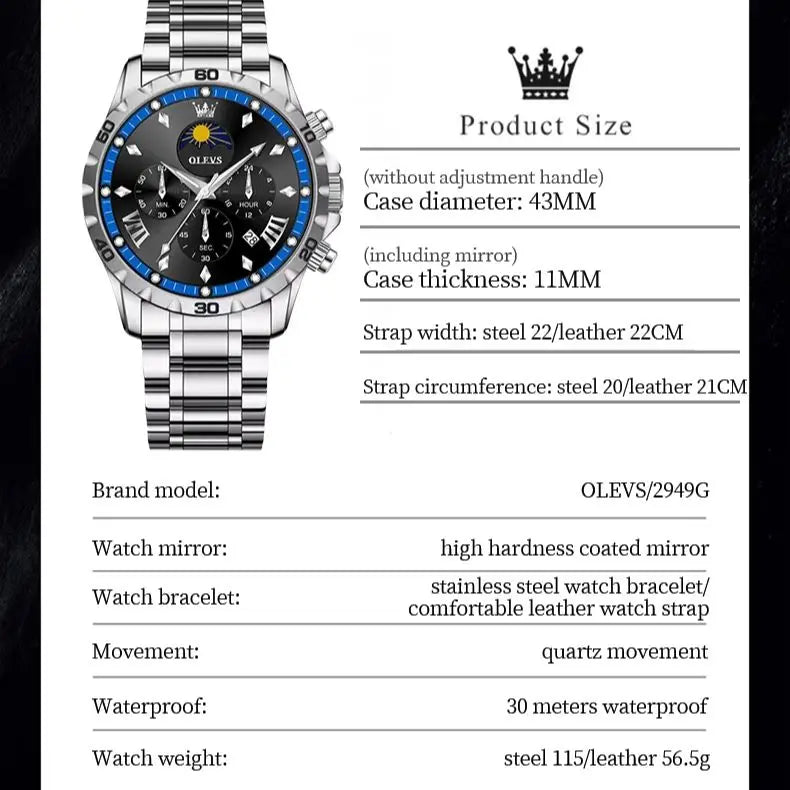 Waterproof Luminous Sports Men's Quartz Watch
