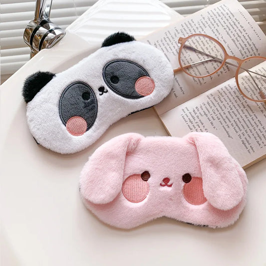 1pc Sleeping Mask Soft Plush Cute Eye Cover