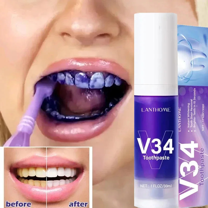 V34 Smile Teeth Whitening Toothpaste Mousse