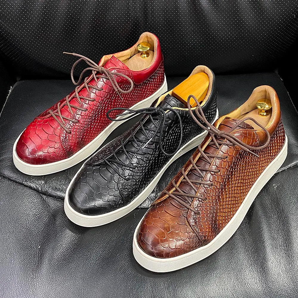 Large Size Derby Casual Shoes Genuine Leather Lace-Up