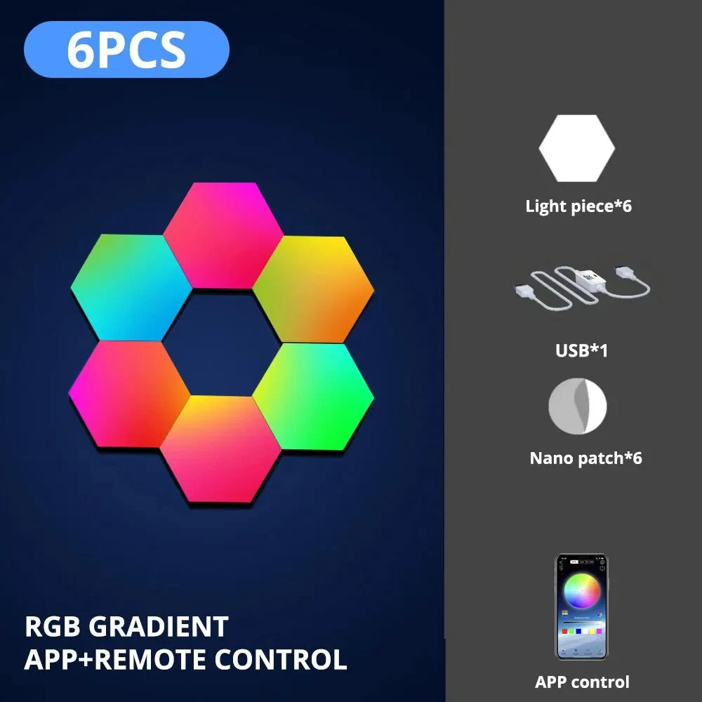 RGB Intelligent Hexagonal Color-Changing Night Light DYI Shape