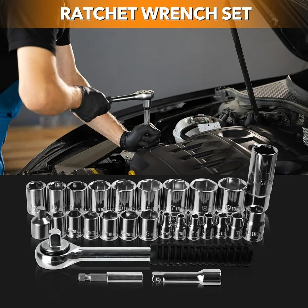 157PCS Basic Household Auto Repair Tool Set
