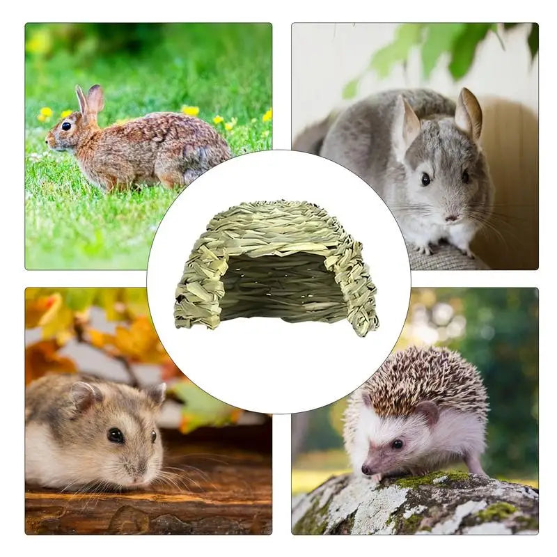 Grass House For Rabbits, Guinea Pig Small Animals Play Hideaway Bed