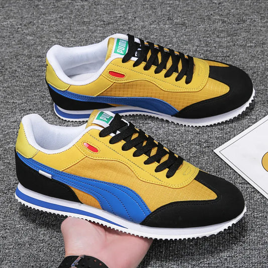 Retro Flat Yellow Men's Casual Sport Shoes