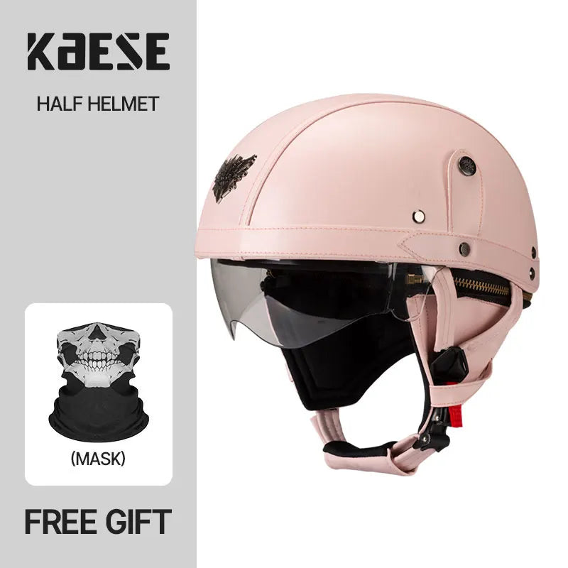 Vintage Half Face Motorcycle Helmet Unisex