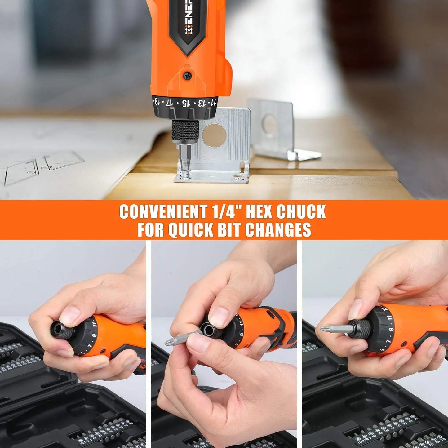 8V Cordless Screwdriver with 82 Accessories