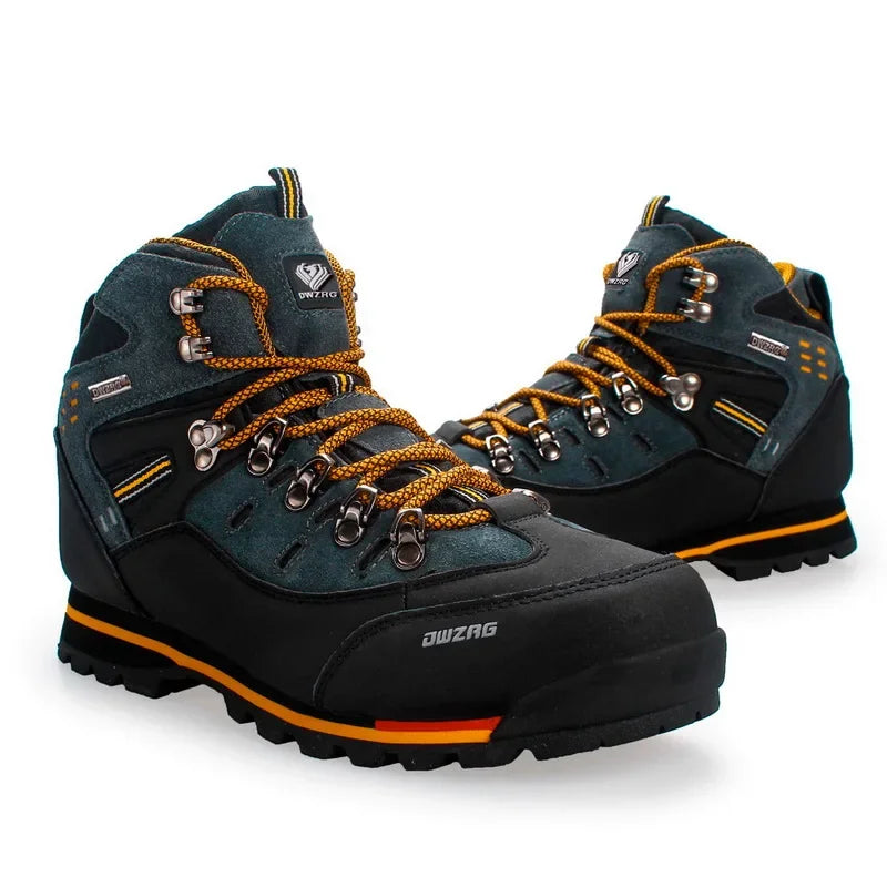 Genuine Leather Hiking Shoes High-top Waterproof
