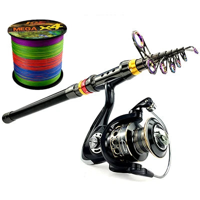 1.8-3.6m Spinning Fishing Rod Reel Combo
