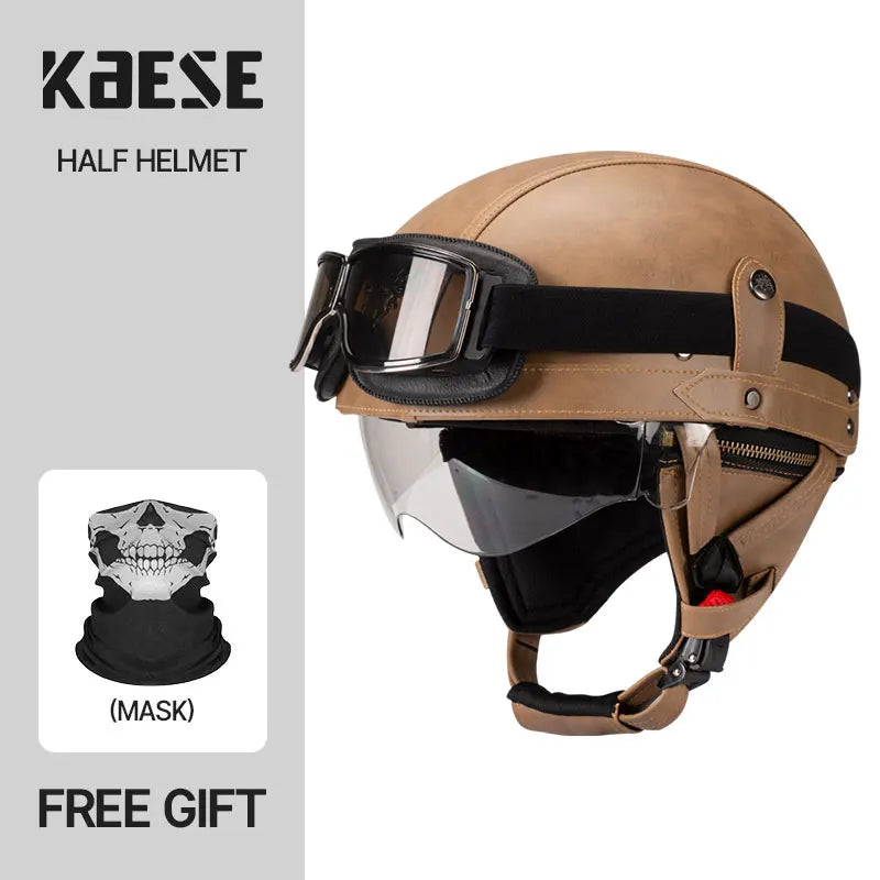 Vintage Half Face Motorcycle Helmet Unisex