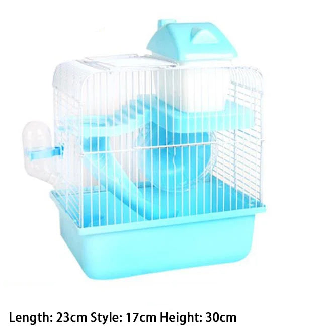 Double-Story Wire Cage with Feeding Bowl