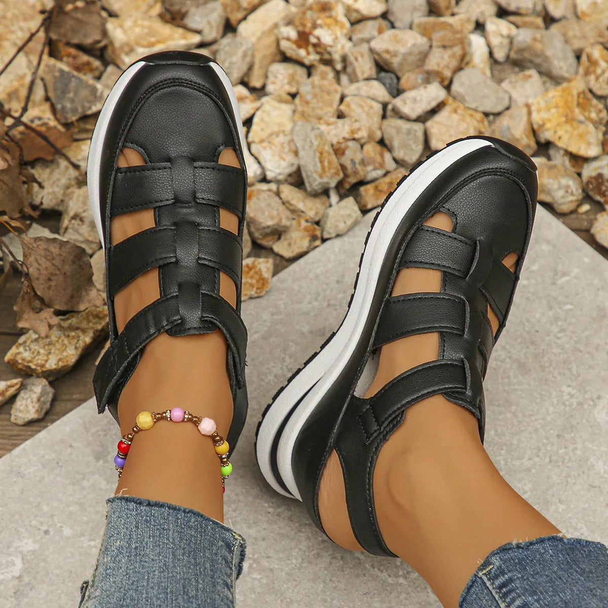 Lightweight Platform Gladiator Sandals