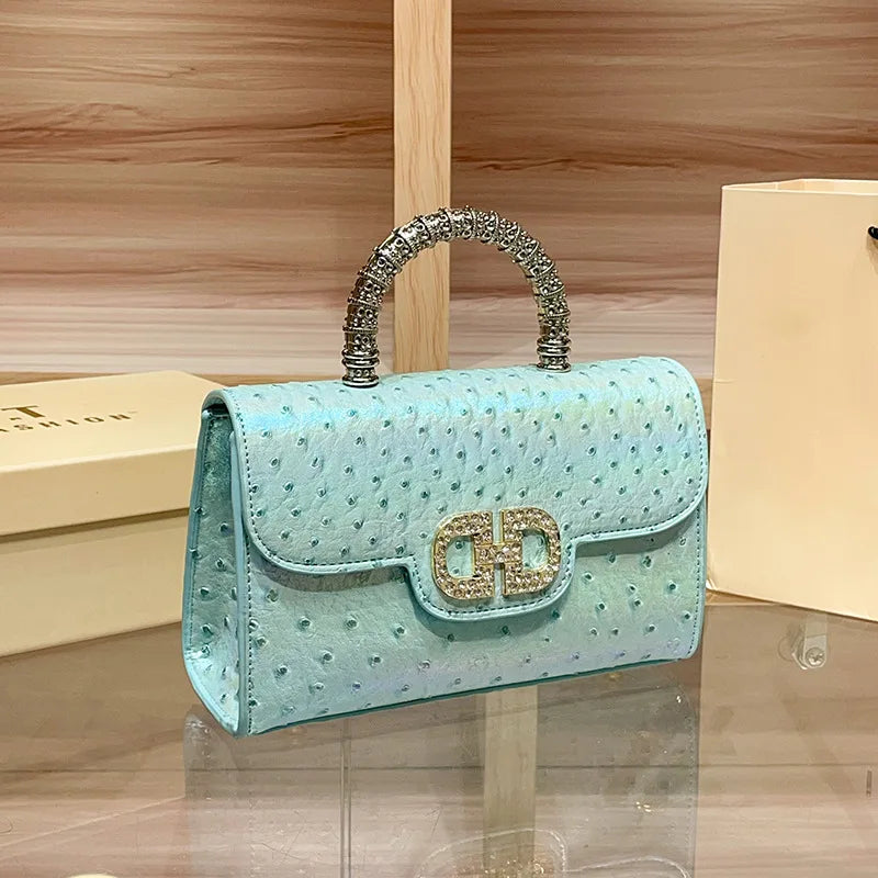 Ostrich Pattern Underarm Elegant Crossbody Bag