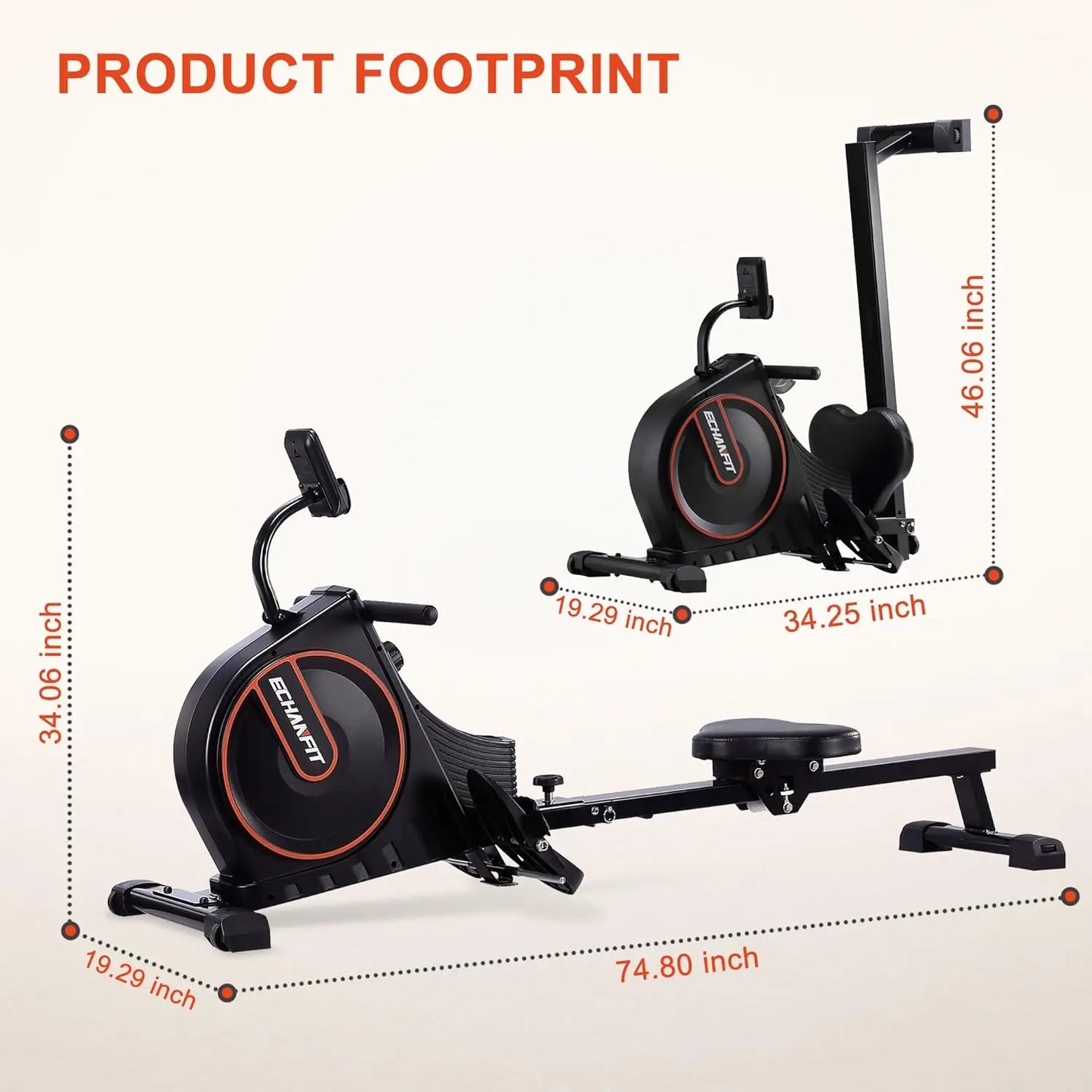 Magnetic Rowing Machine  w/16 Levels of Quiet Magnetic Resistance
