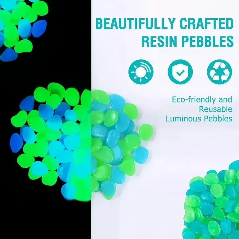 100-500pcs Reusable Luminous Stones for Garden