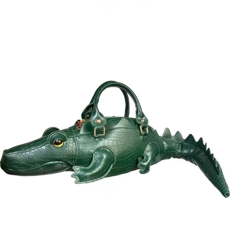 High Quality Handmade Crocodile Shape Shoulder Bag