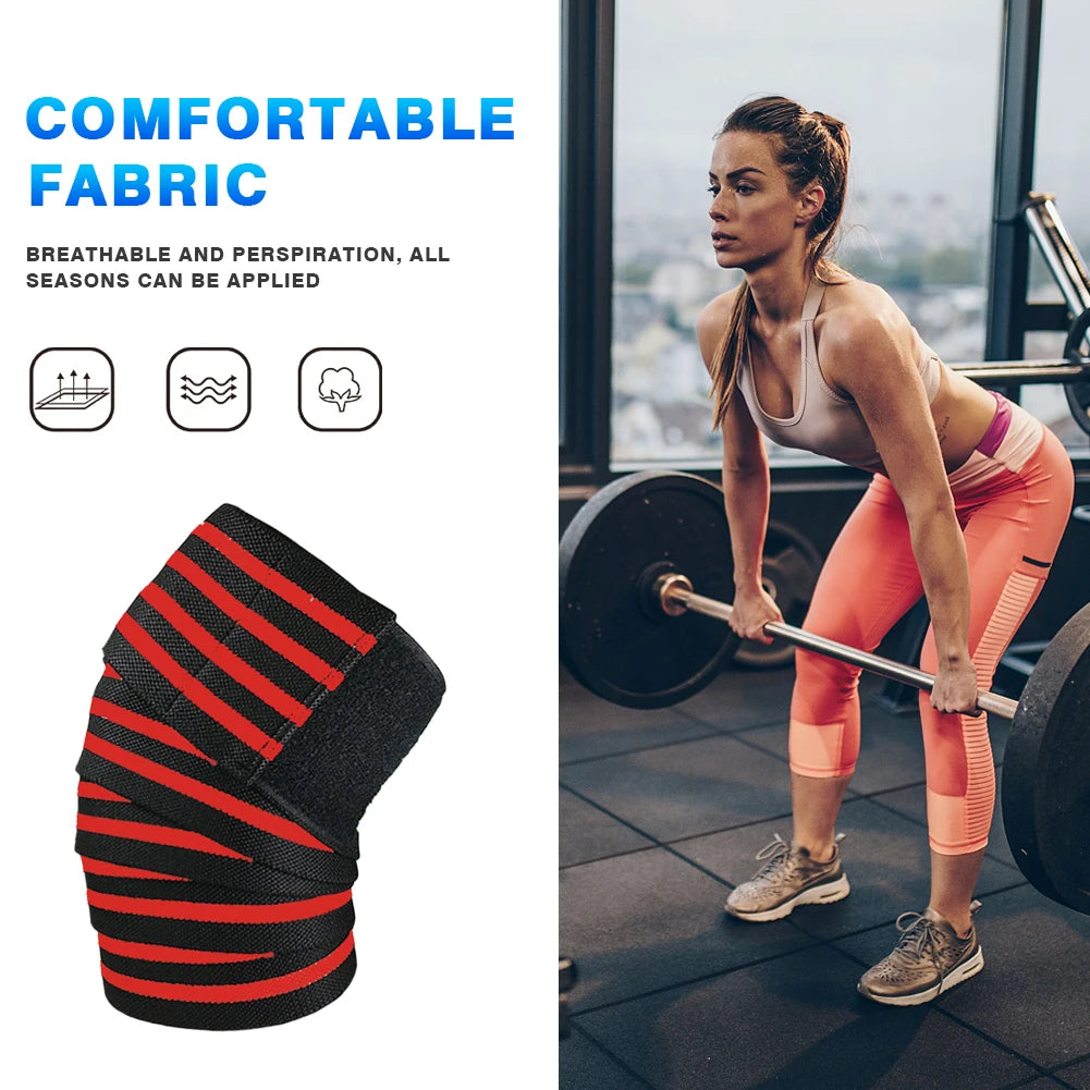 Gym Weight Lifting Leg Knee Compression Training Wraps