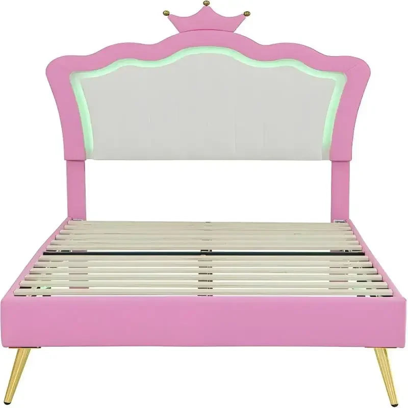 Twin Size Princess Bed with Storage Drawers and LED