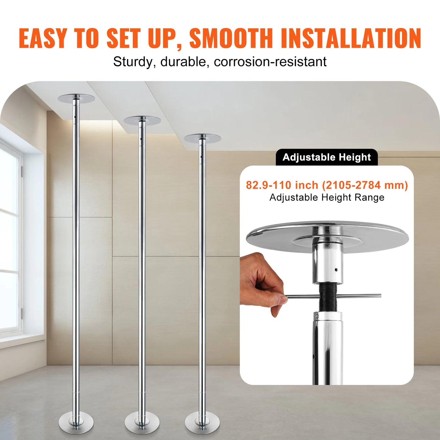 Professional Dancing Pole 45mm Heavy-Duty Stainless Steel