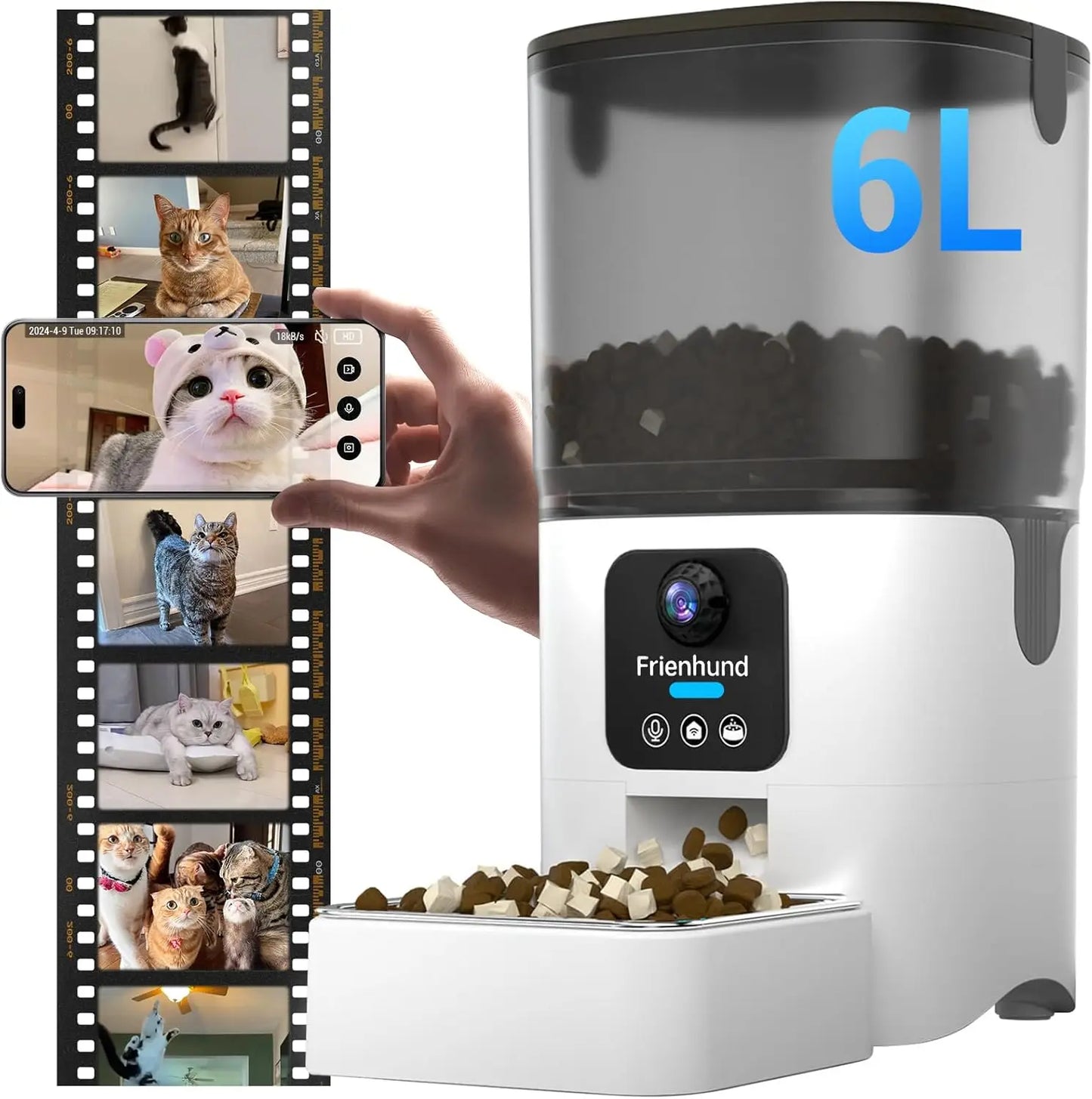 Smart Camera Automatic Cat Feeder 1080P HD Live View