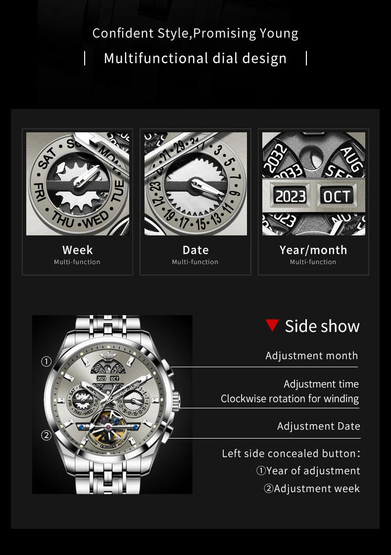 Automatic Skeleton Stainless Steel Men's Watch